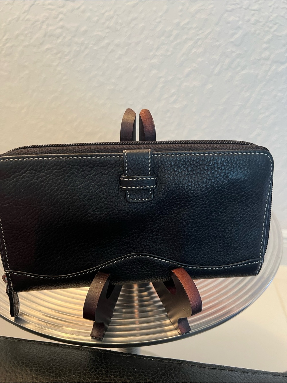 BLACK TIGNANELLO PEBBLED LEATHER NWOT WALLET